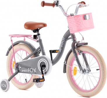 Fox 12 Inch 20 cm Meisjes Terugtraprem Grijs