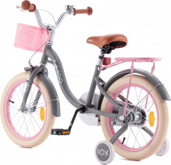 Fox 12 Inch 20 cm Meisjes Terugtraprem Grijs