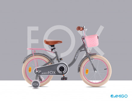 Fox 12 Inch 20 cm Meisjes Terugtraprem Grijs