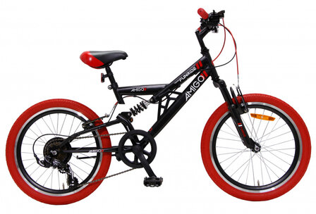 Fun Ride 20 Inch 33 cm Junior 7V V-Brakes Zwart/Rood
