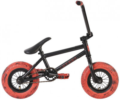 Mini BMX 10 Inch 16 cm Junior Knijprem Zwart/Rood