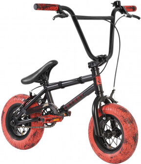 Mini BMX 10 Inch 16 cm Junior Knijprem Zwart/Rood