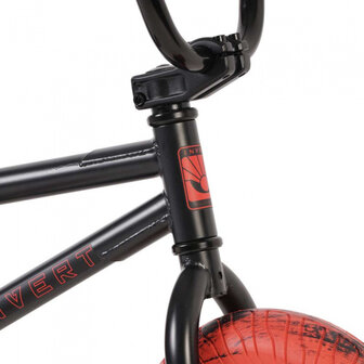 Mini BMX 10 Inch 16 cm Junior Knijprem Zwart/Rood