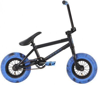 Mini BMX 10 Inch 11 cm Junior Knijprem Zwart/Blauw