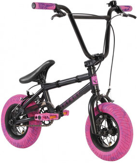 Mini BMX 10 Inch 11 cm Junior Knijprem Zwart/Roze