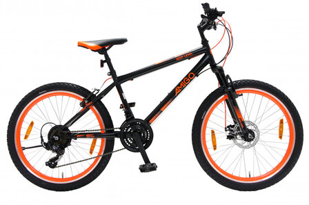 Next Level 26 Inch 47 cm Unisex 21V V-Brakes Zwart/Oranje