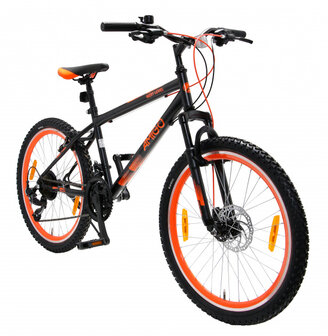 Next Level 26 Inch 47 cm Unisex 21V V-Brakes Zwart/Oranje