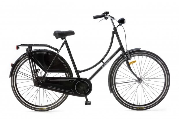Basic 28 Inch 57 cm Dames Terugtraprem Zwart