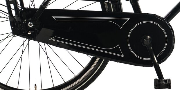 Basic 28 Inch 57 cm Dames Terugtraprem Zwart