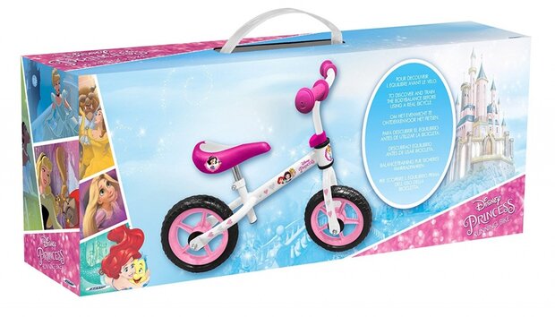 Princess Loopfiets 12 Inch Meisjes Wit/Roze
