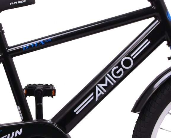 BMX Fun 20 Inch 32 cm Jongens Terugtraprem Zwart/Blauw