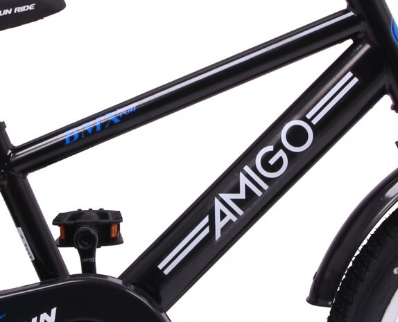 BMX Fun 18 Inch 24 cm Jongens Terugtraprem Zwart/Blauw
