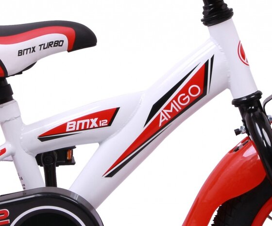 BMX Turbo 12 Inch 19 cm Jongens Terugtraprem Wit