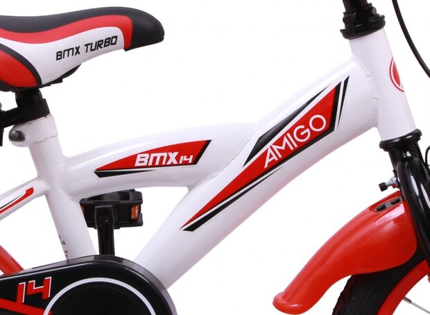 BMX Turbo 14 Inch 21 cm Jongens Terugtraprem Wit