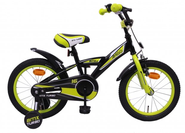 BMX Turbo 16 Inch 23 cm Jongens Terugtraprem Zwart