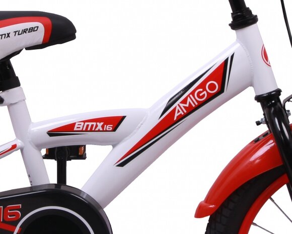 BMX Turbo 16 Inch 23 cm Jongens Terugtraprem Wit