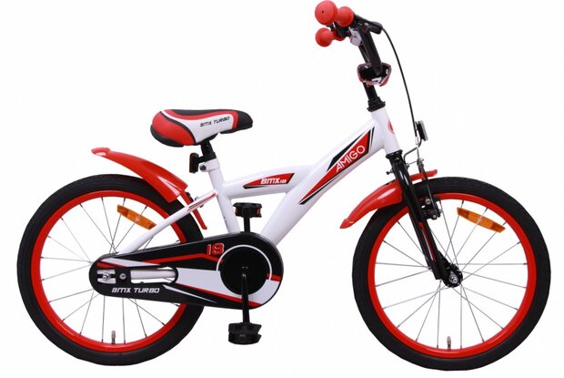 BMX Turbo 18 Inch 25 cm Jongens Terugtraprem Wit