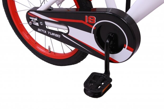 BMX Turbo 18 Inch 25 cm Jongens Terugtraprem Wit