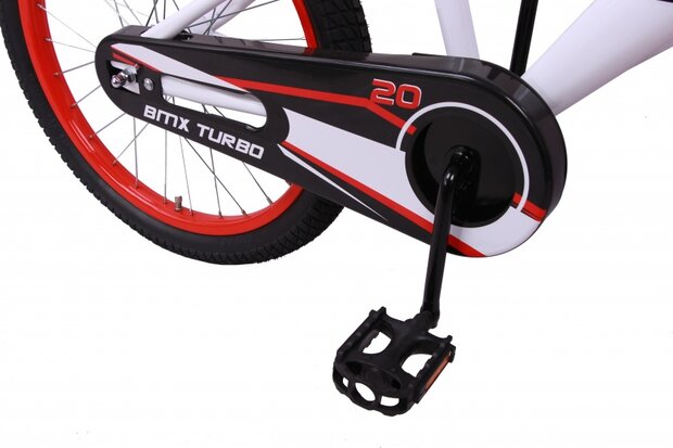 BMX Turbo 20 Inch 29 cm Jongens Terugtraprem Wit