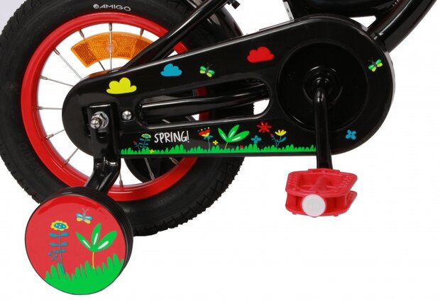 Spring 12 Inch 19 cm Meisjes Terugtraprem Zwart