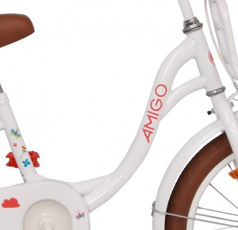 Spring 18 Inch 26 cm Meisjes Terugtraprem Wit