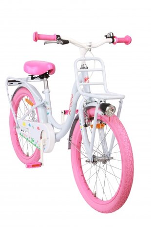 Spring 20 Inch 27 cm Meisjes Terugtraprem Wit/Roze