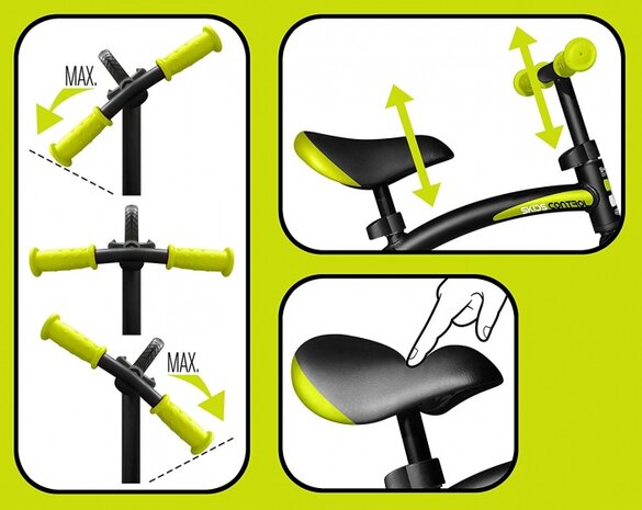 loopfiets 10 Inch Junior Zwart/Groen