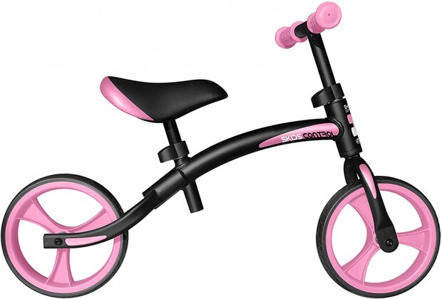 loopfiets 10 Inch Junior Zwart/Roze