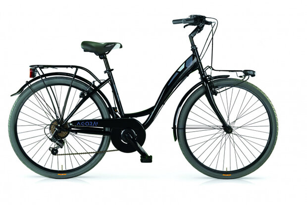 Agora 26 Inch 43 cm Dames 6V V-Brakes Zwart