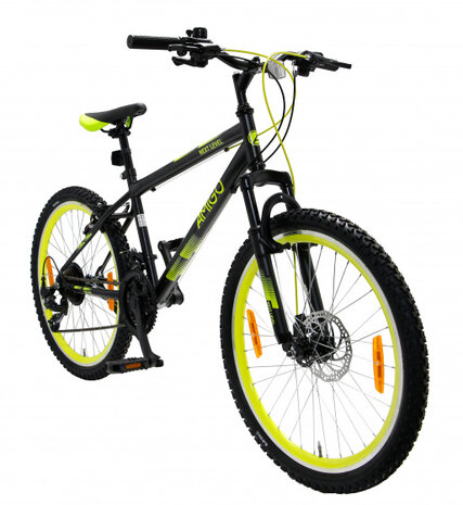 Next Level 24 Inch 39 cm Junior 21V V-Brakes Zwart/Geel