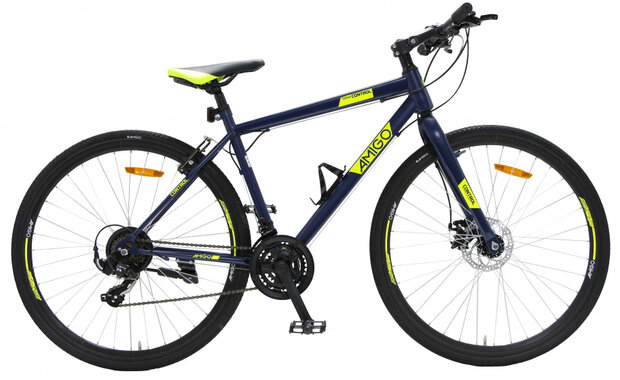 Control 28 Inch 47 cm Unisex 21V V-Brakes Blauw/Geel