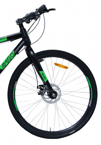 Control 28 Inch 47 cm Unisex 21V V-Brakes Zwart/Groen