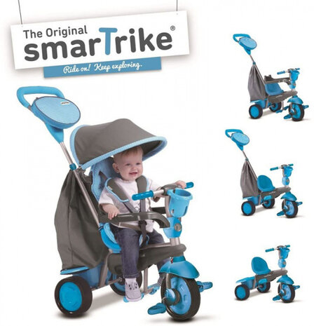 4-in-1-driewieler Swing DLX Junior Grijs/Blauw