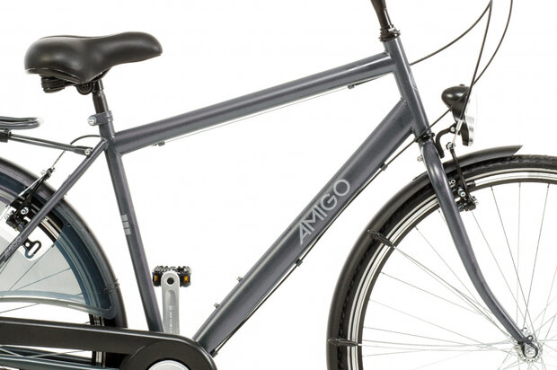 Bright 28 Inch 56 cm Heren 3V V-Brakes Antraciet