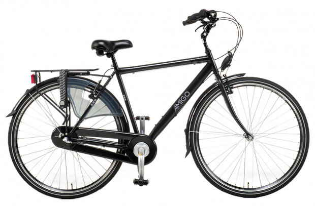 Bright 28 Inch 56 cm Heren 3V V-Brakes Matzwart