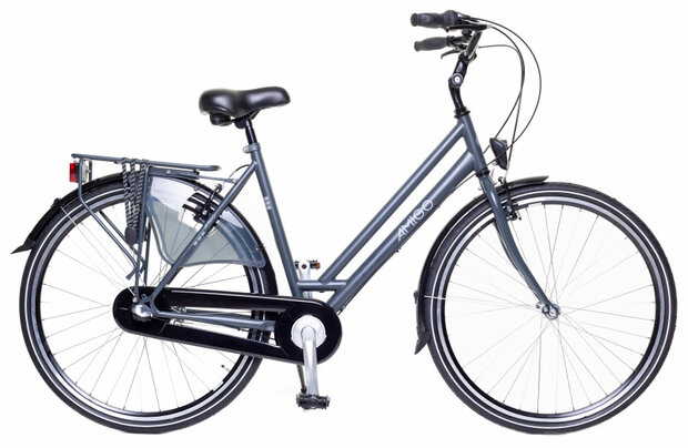 Bright 28 Inch 53 cm Dames 3V V-Brakes Antraciet