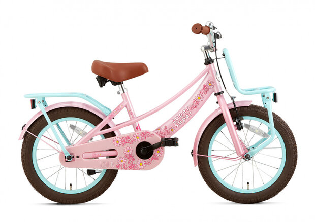 Lola 16 Inch 25,4 cm Meisjes Terugtraprem Roze/Turquoise