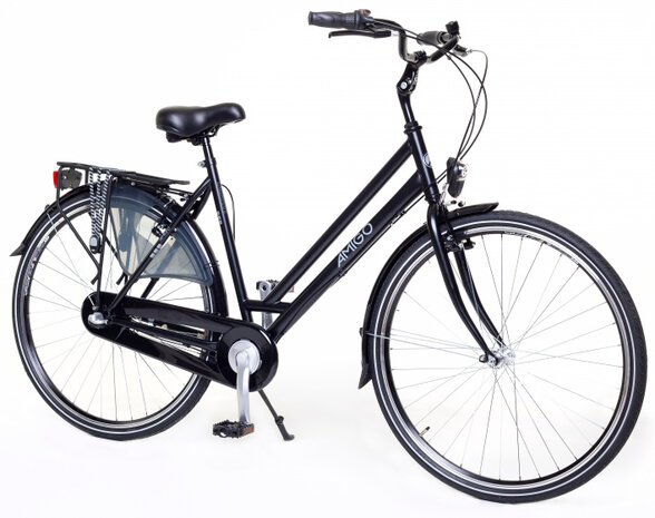 Bright 28 Inch 50 cm Dames 3V V-Brakes Matzwart