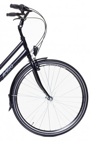 Bright 28 Inch 50 cm Dames 3V V-Brakes Matzwart