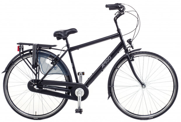 Bright 28 Inch 50 cm Heren 3V V-Brakes Matzwart