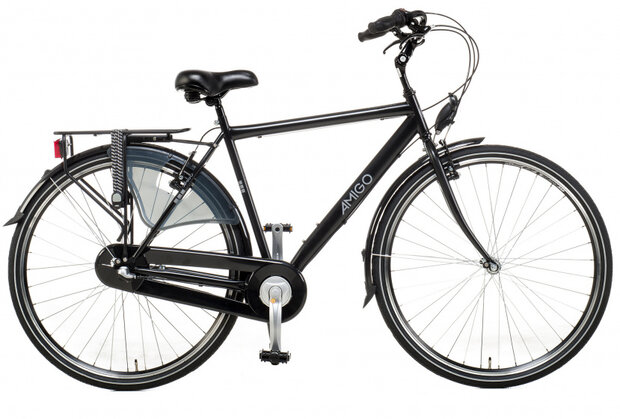 Bright 28 Inch 56 cm Heren 3V V-Brakes Matzwart