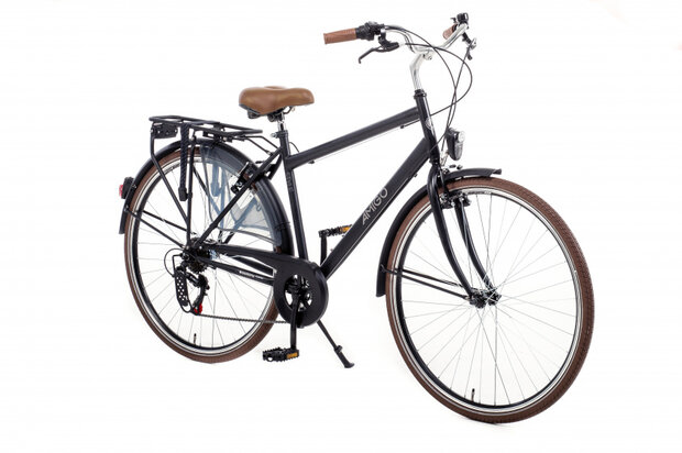 Style 28 Inch 56 cm Heren 6V V-Brakes Matzwart