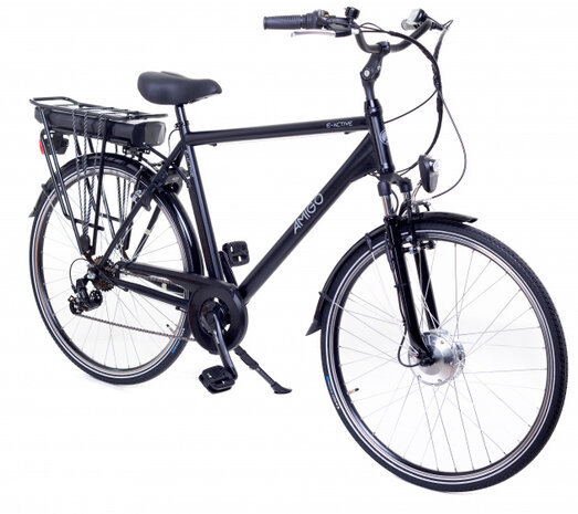 E-Active 28 Inch 56 cm Heren 7V V-Brakes Matzwart