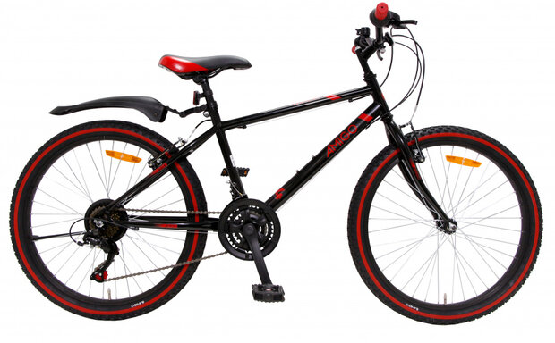Rock 26 Inch 42 cm Junior 18V V-Brakes Zwart/Rood