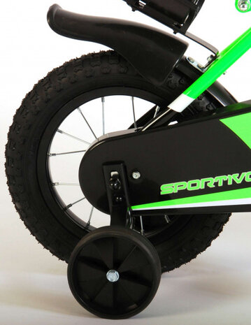Sportivo 12 Inch 20 cm Jongens Terugtraprem Groen/Zwart