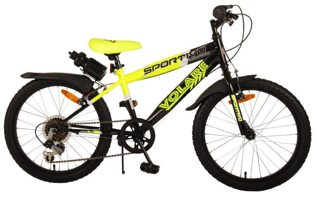 sportivo 20 Inch 31,75 cm Jongens 6V V-Brakes Zwart/Geel