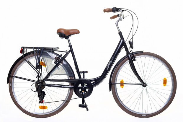 Style 28 Inch 50 cm Dames 6V V-Brakes Zwart