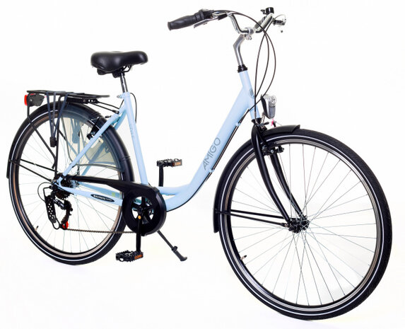 Style 28 Inch 50 cm Dames 6V V-Brakes Lichtblauw