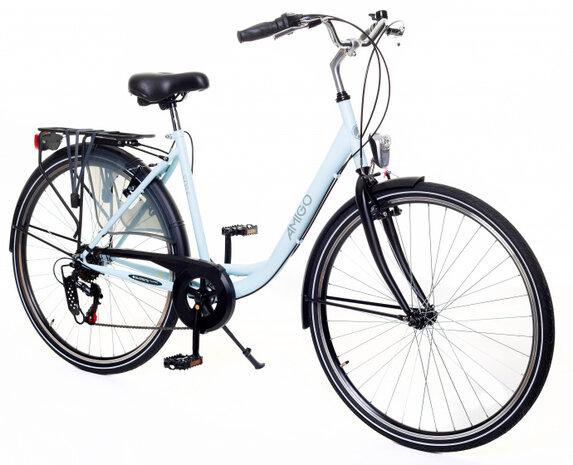Style 28 Inch 56 cm Dames 6V V-Brakes Lichtblauw