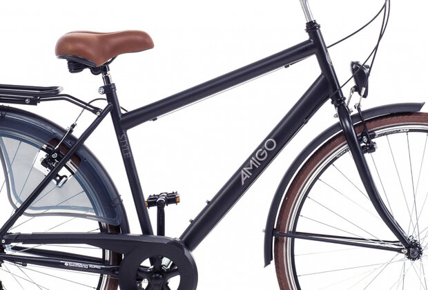 Style 28 Inch 50 cm Heren 6V V-Brakes Matzwart